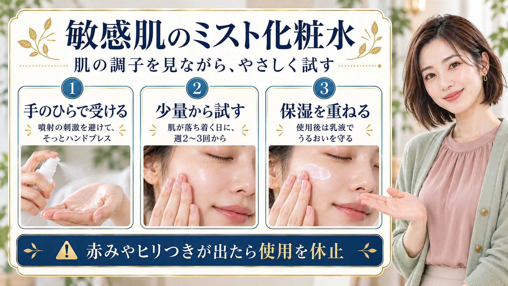 肌美精CHOI薬用ミスト化粧水は敏感肌でも平気？優しい使い方