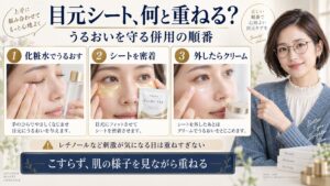 アクシージア目元シートの併用術！相性の良い成分と注意すべき重ね方