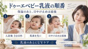 ドゥーエベビー乳液の順番！スキンケア効果を高める正しい重ね順