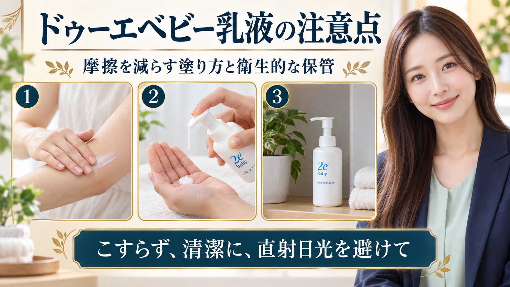 ドゥーエベビー乳液の注意点！肌トラブルを防ぐ正しい塗り方と保管法