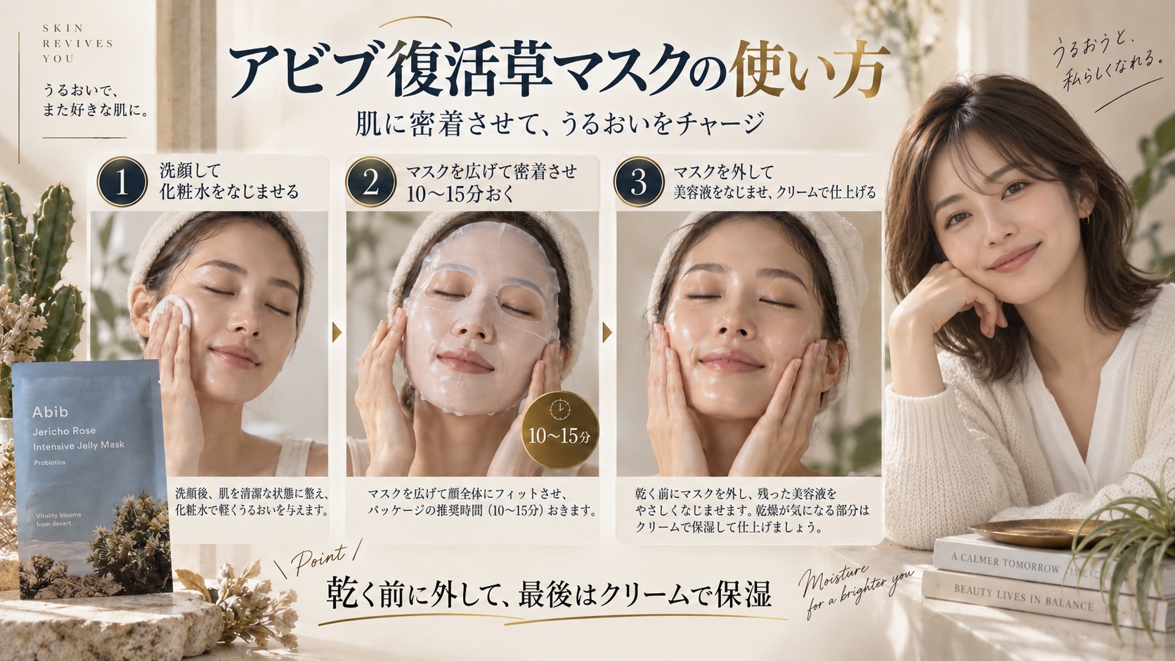 アビブ復活草マスクの使い方！高保湿チャージを叶えるデイリー手順