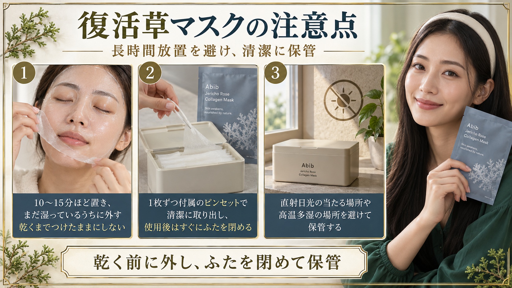 アビブ復活草マスクの注意点！乾燥悪化を防ぐ正しいケアと保管ルール