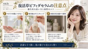 アビブ復活草ビフィダセラムの注意点！肌トラブルを防ぐ保管と使い方