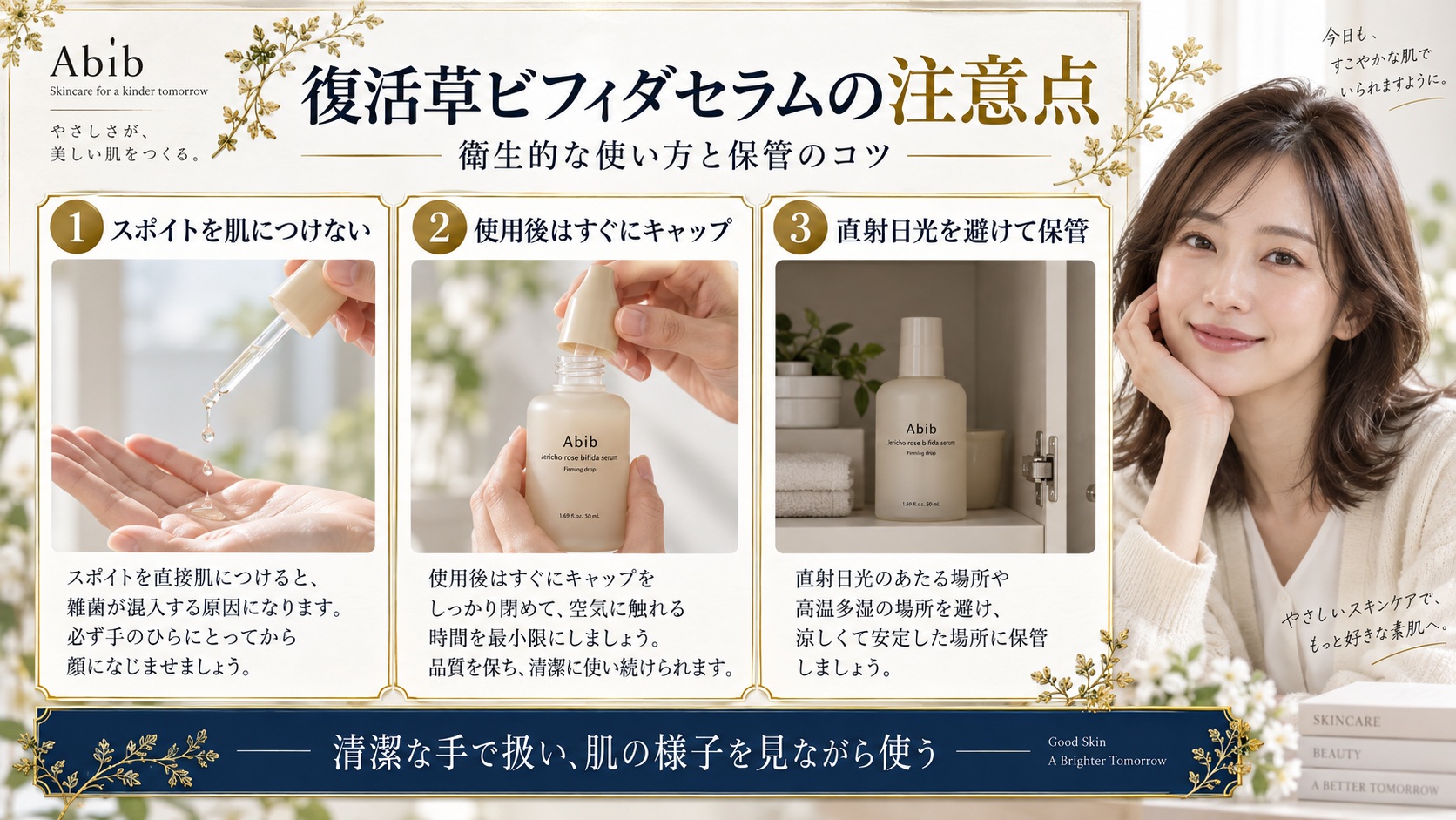 アビブ復活草ビフィダセラムの注意点！肌トラブルを防ぐ保管と使い方