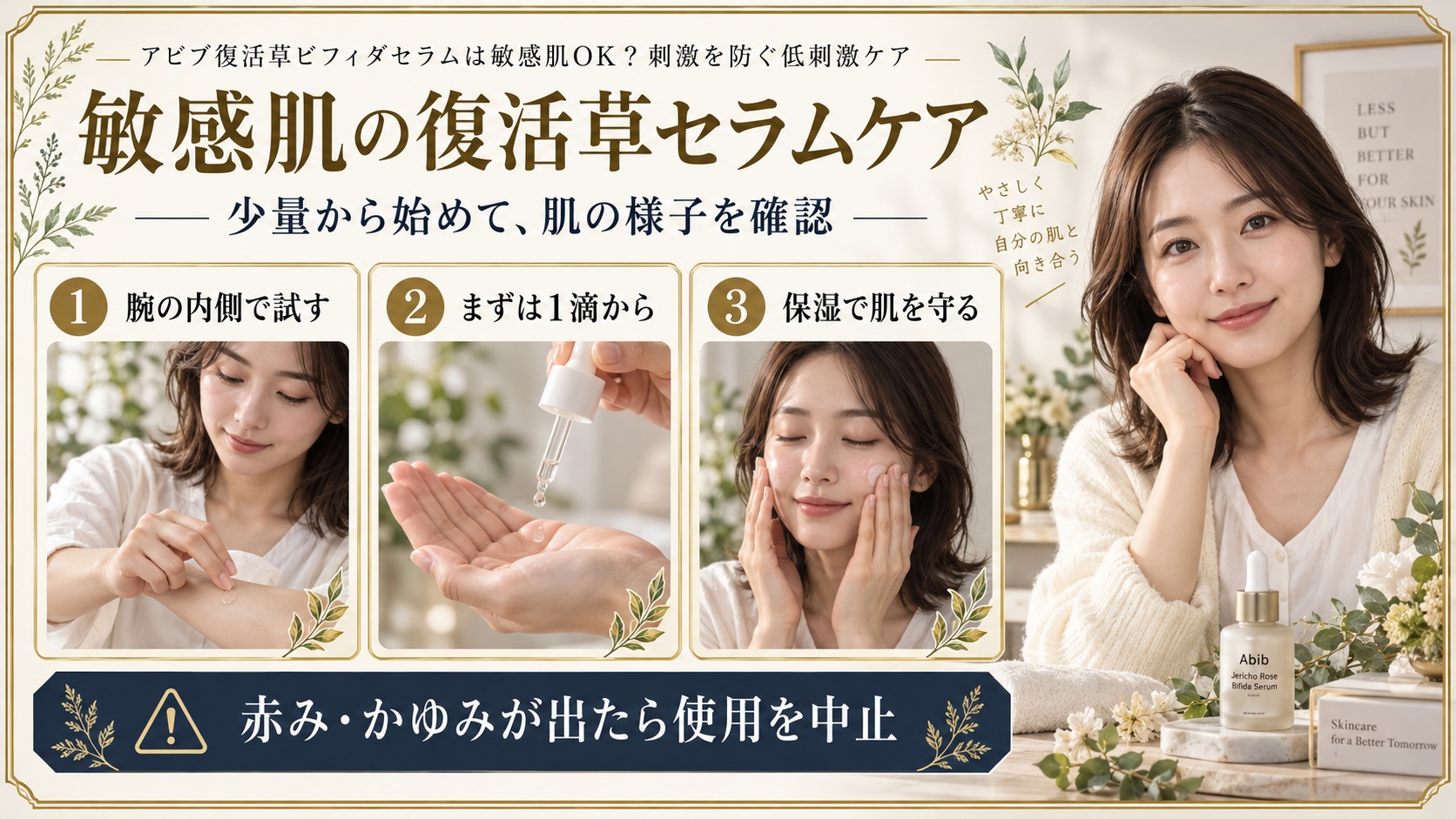 アビブ復活草ビフィダセラムは敏感肌OK？刺激を防ぐ低刺激ケア
