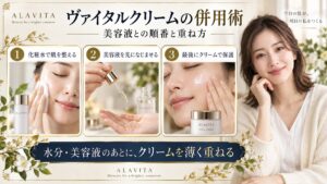 ALAVITAヴァイタルクリームの併用術！レチノールや美容液の相性