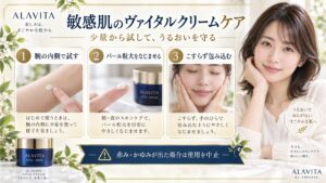 ALAVITAヴァイタルクリームは敏感肌OK？赤み刺激を防ぐ保湿術