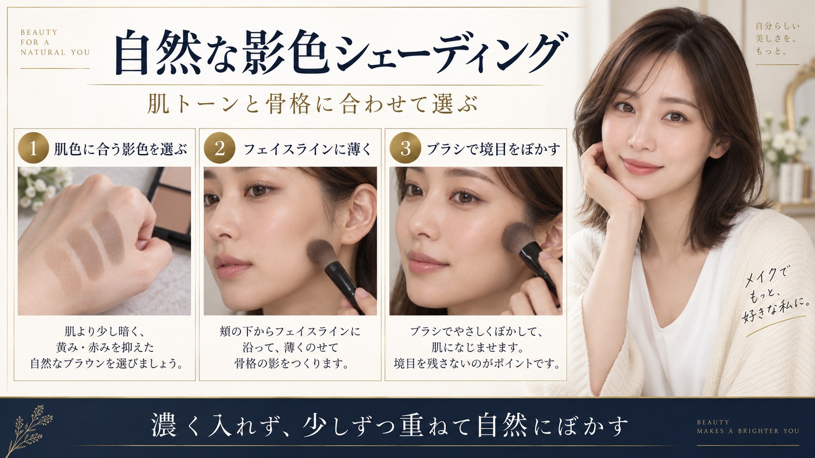 おすすめシェーディングの選び方！骨格別の自然な影色メイク