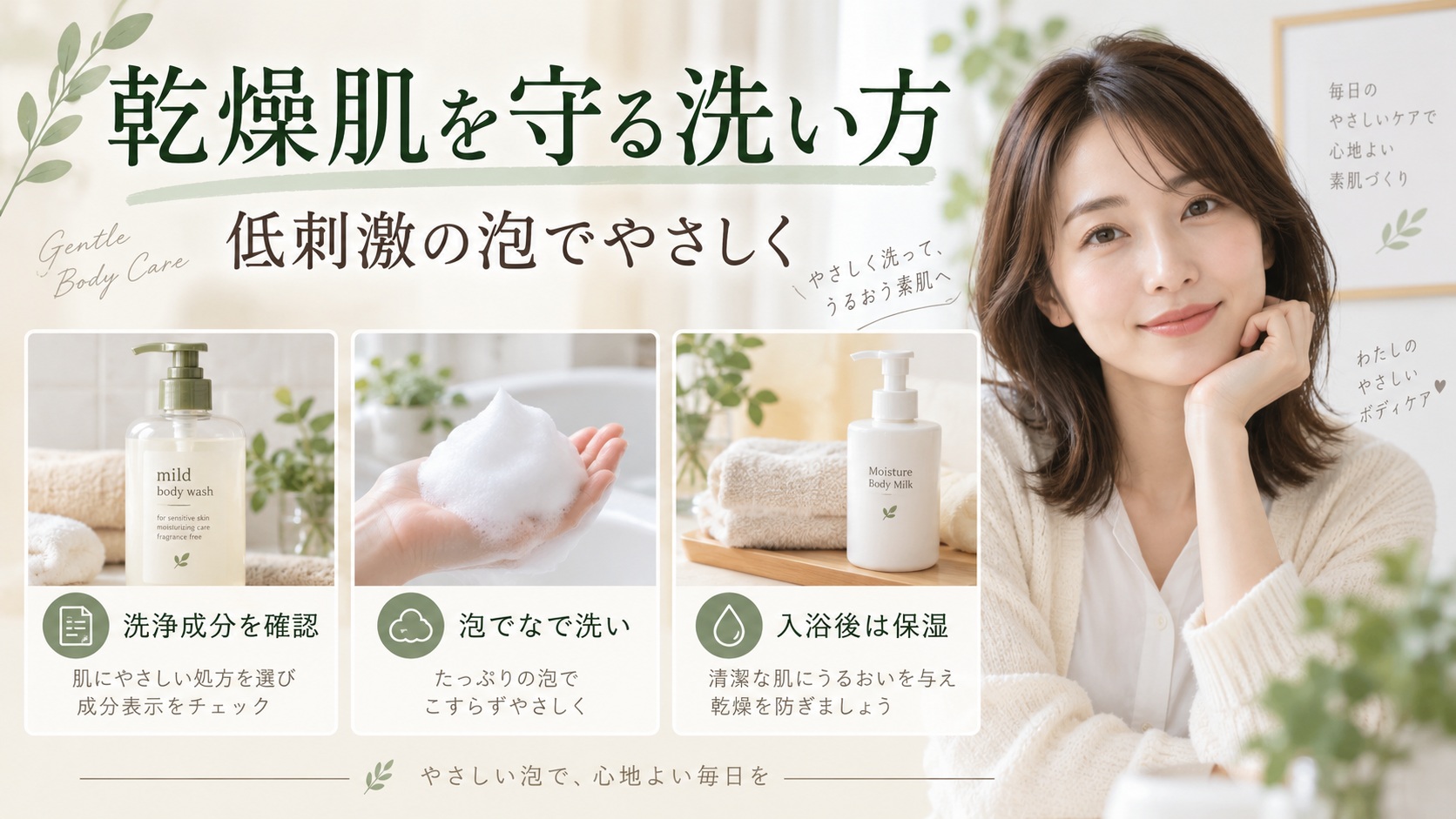 乾燥肌とかゆみを防ぐボディソープおすすめ！低刺激と泡洗いのコツ