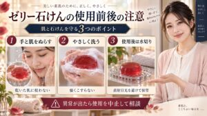 AKAHAゼリーセラムソープREDの使用時に手と肌をぬらす・やさしく洗う・使用後に水切りする注意点