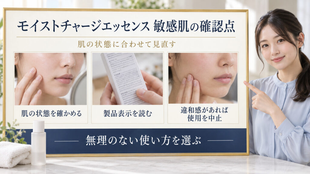 チャントアチャームエッセンスは敏感肌に合う？やさしい使い方｜肌の状態・表示・違和感を確認