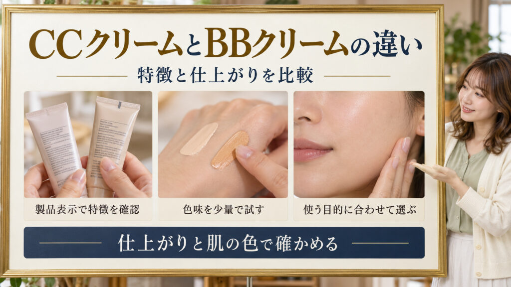 CCクリームとBBクリームの違い！素肌美を引き出す使い分け術｜製品表示・色味・目的で比較