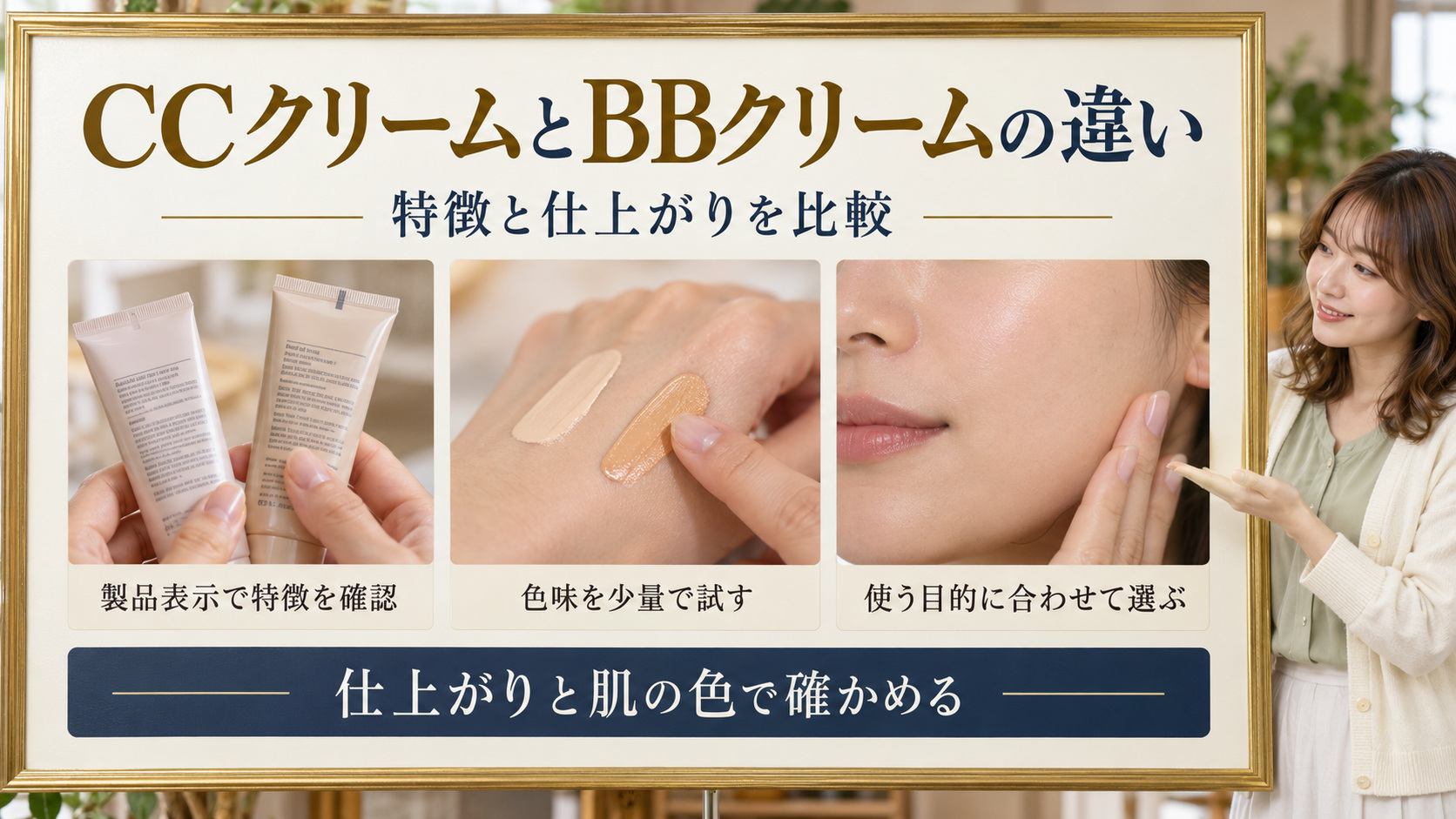 CCクリームとBBクリームの違い！素肌美を引き出す使い分け術｜製品表示・色味・目的で比較