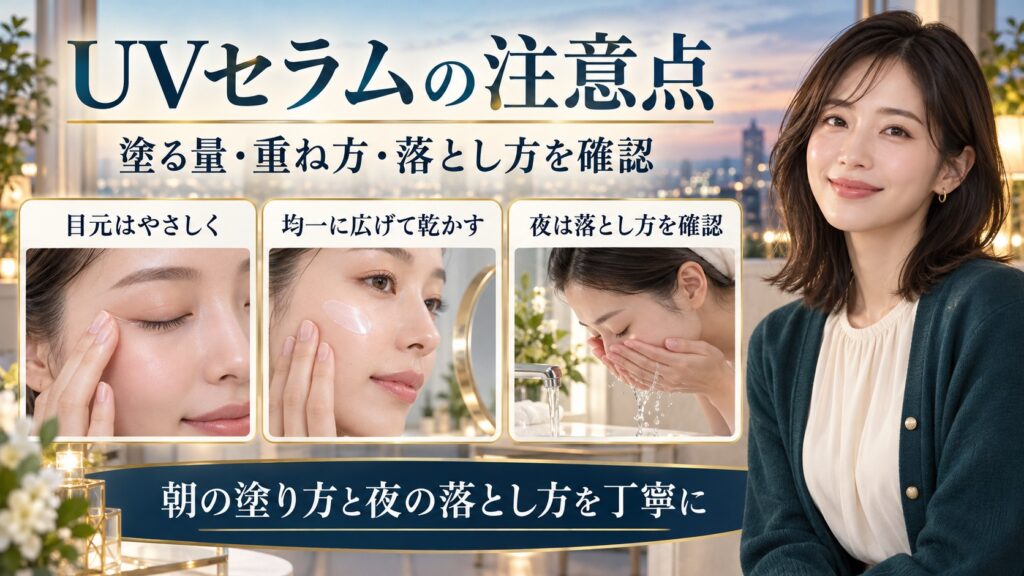 ロレアルパリUVセラムの注意点は？落とし残しや肌荒れを防ぐ安全ケア アイキャッチ