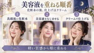 メディダーマ美容液の順番は？化粧水やパックと重ねる夜の美肌手順 アイキャッチ