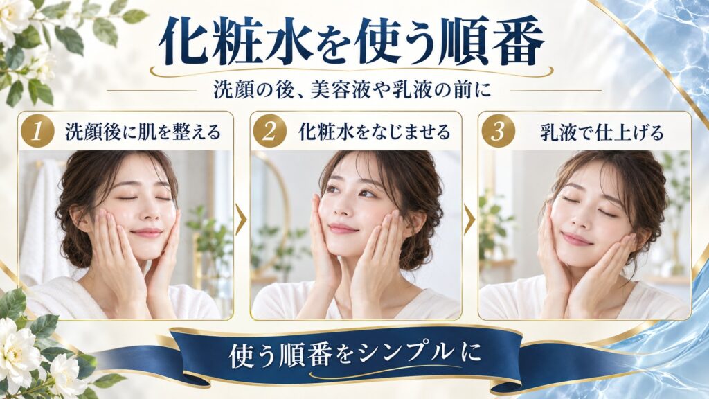 ミューノアージュ モイスチュアチャージローションの正しい順番と重ね方 アイキャッチ