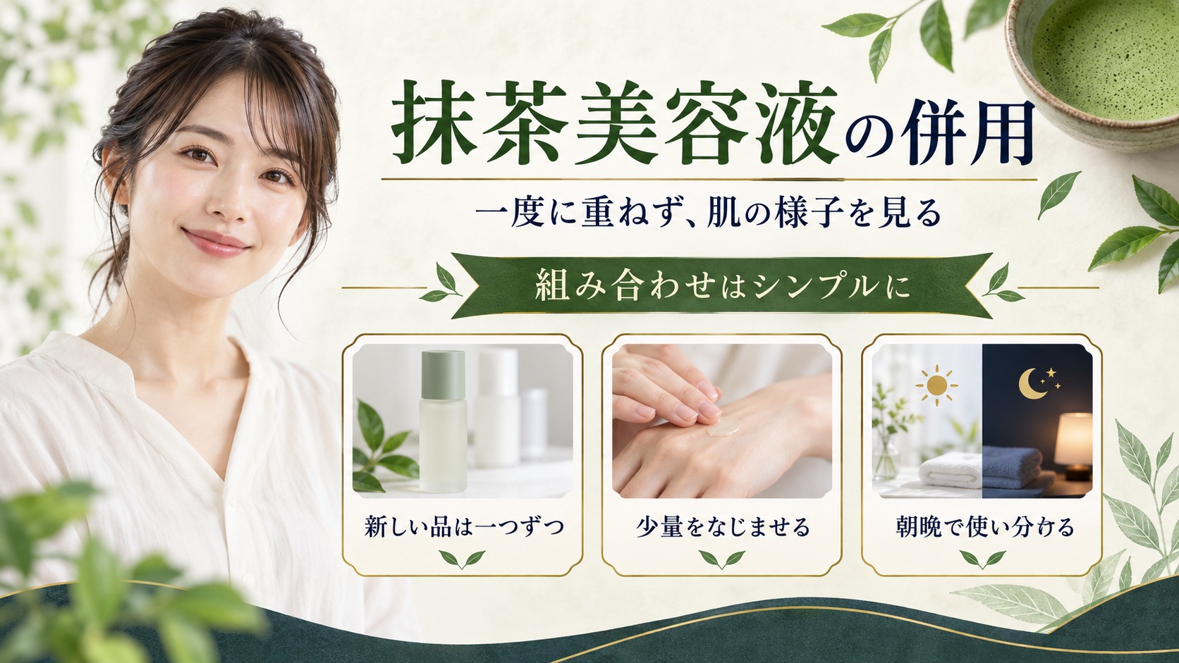 京都小町 抹茶クリアエッセンスの併用術と成分の相性を徹底解説 アイキャッチ