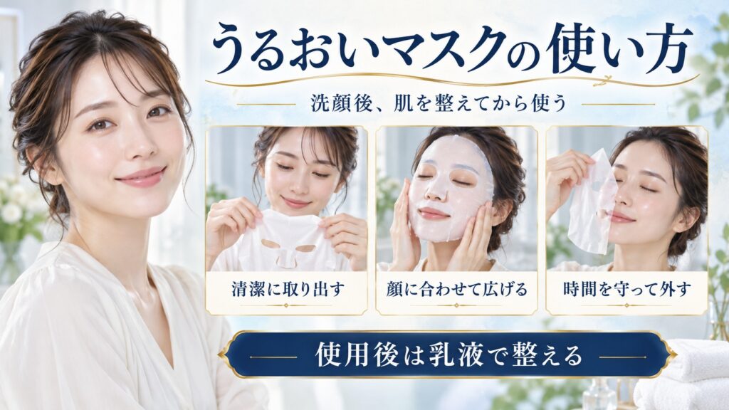 恵の本舗 うるおいマスクの使い方と効果を高める密着スキンケア手順 アイキャッチ