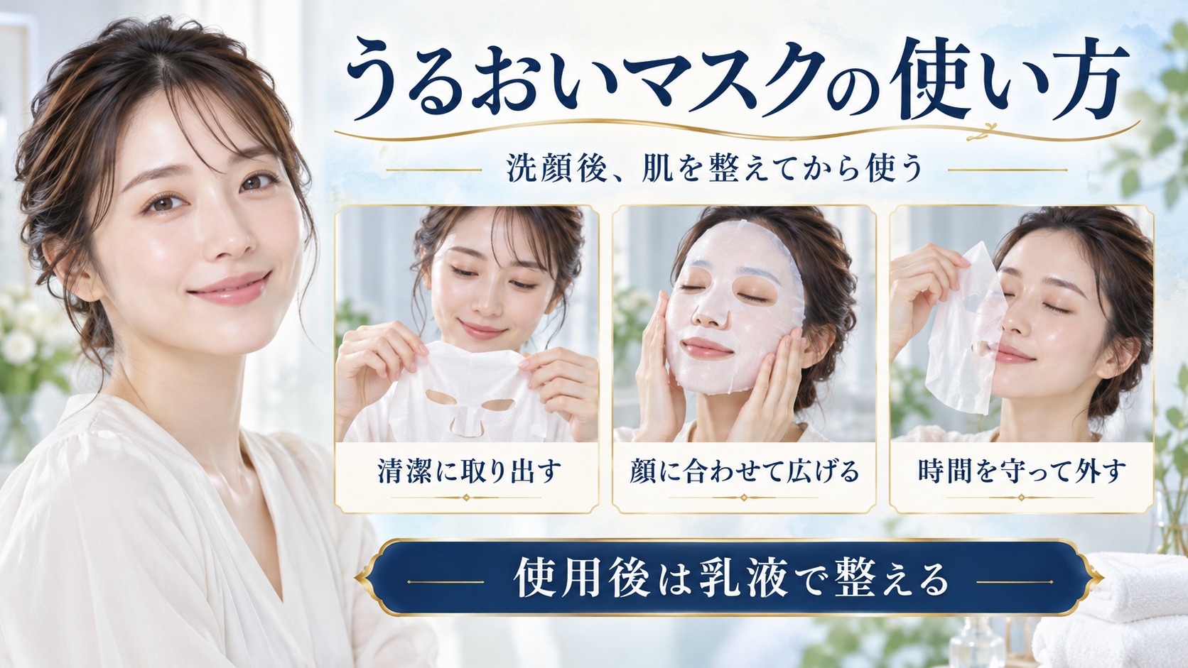 恵の本舗 うるおいマスクの使い方と効果を高める密着スキンケア手順 アイキャッチ