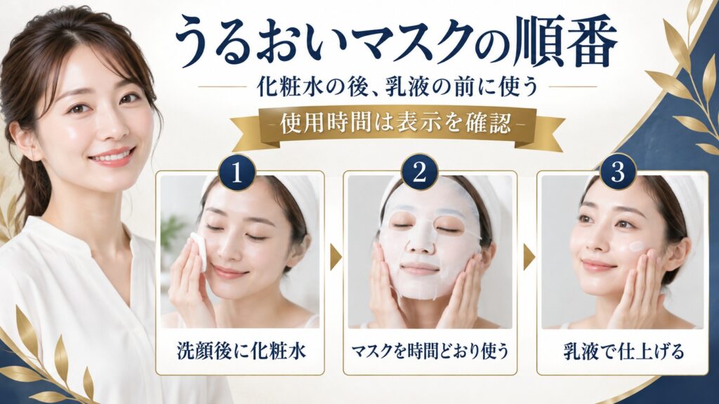恵の本舗 うるおいマスクを使う順番と浸透を高めるスキンケア手順 アイキャッチ