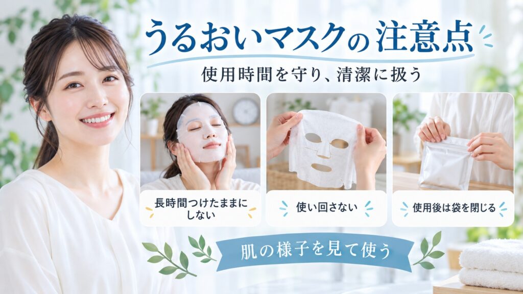 恵の本舗 うるおいマスクの注意点と肌トラブルを防ぐ正しい使い方 アイキャッチ