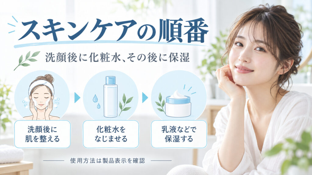 スキンライフ 薬用化粧水を使う順番とニキビを防ぐスキンケア手順 アイキャッチ