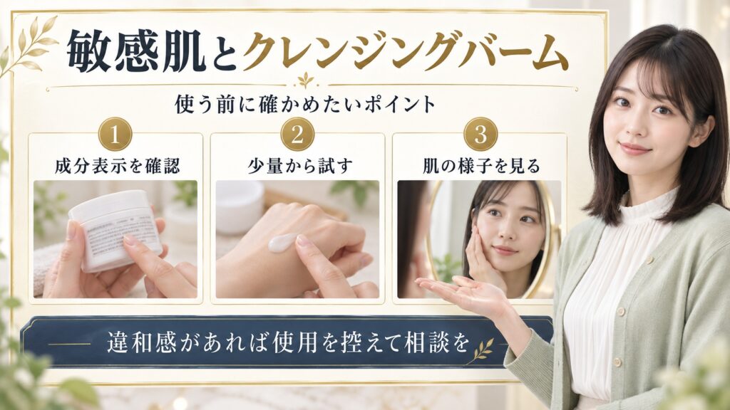 敏感肌の人がバームを使う前に成分表示や肌の様子を確認するポイント