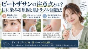 ビートザサンの注意点とは？目に染みる原因と肌トラブル回避法を3ステップで解説するアイキャッチ