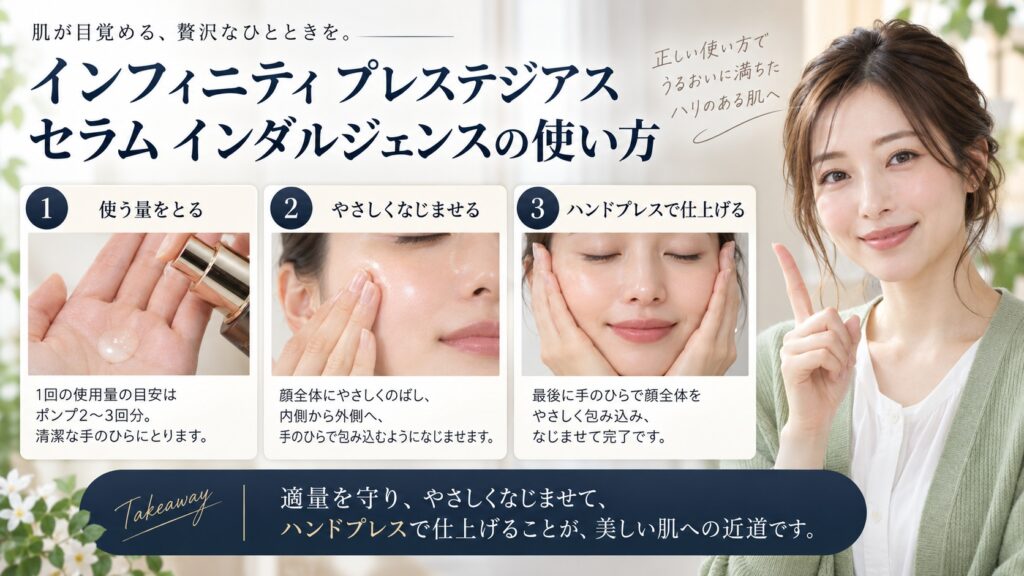 インフィニティ プレステジアス セラム インダルジェンスの使い方