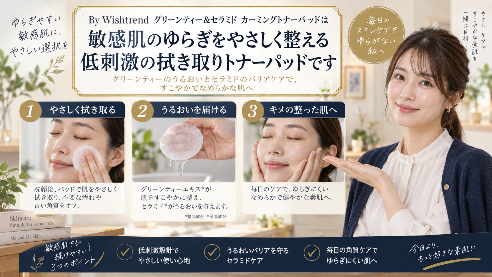 Wishtrend 緑茶トナーパッドは敏感肌OK?赤みと刺激対策を解説するBeauty Board