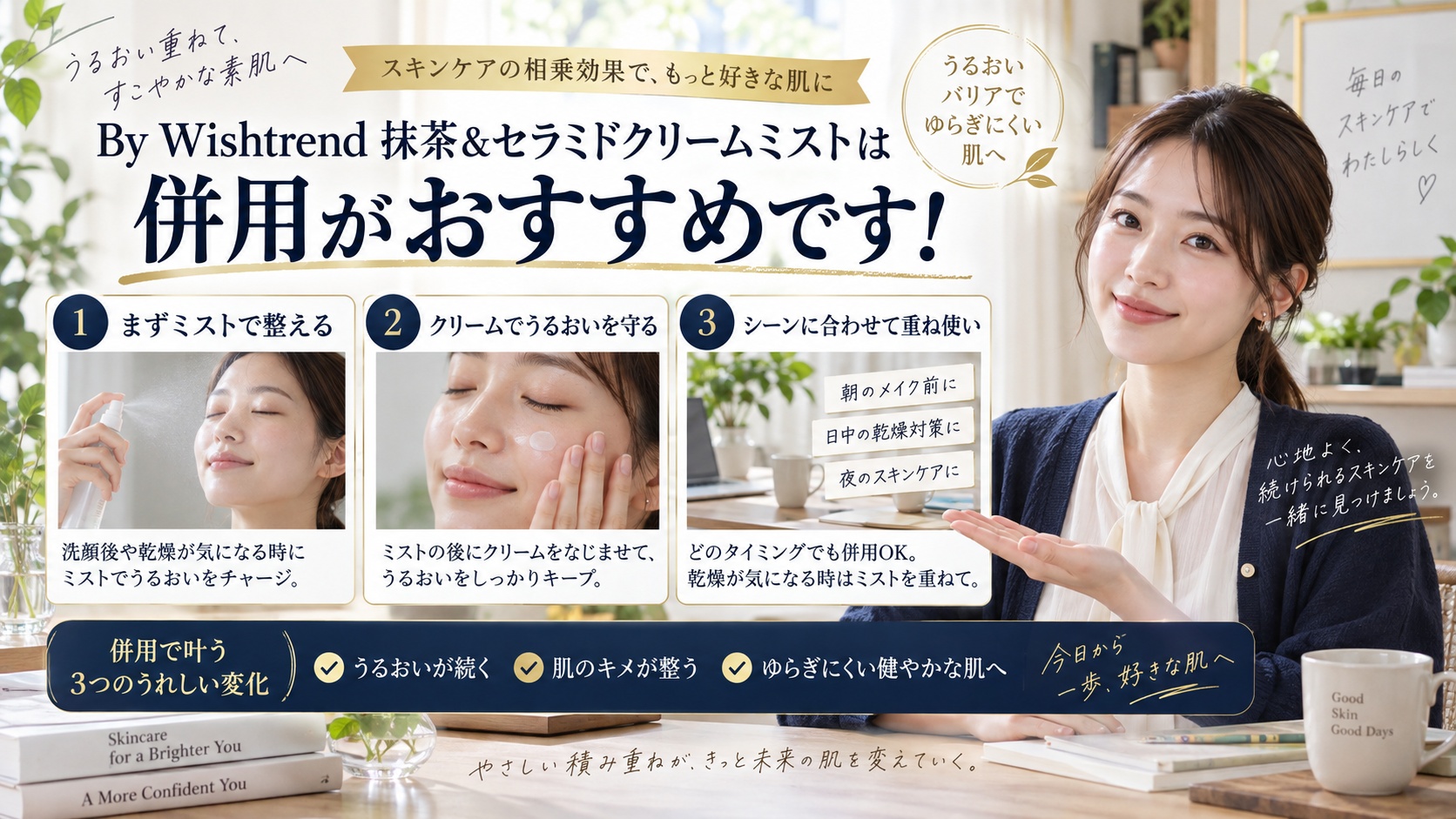 Wishtrend 抹茶ミストの併用術!レチノールや酸と相性を解説するBeauty Board