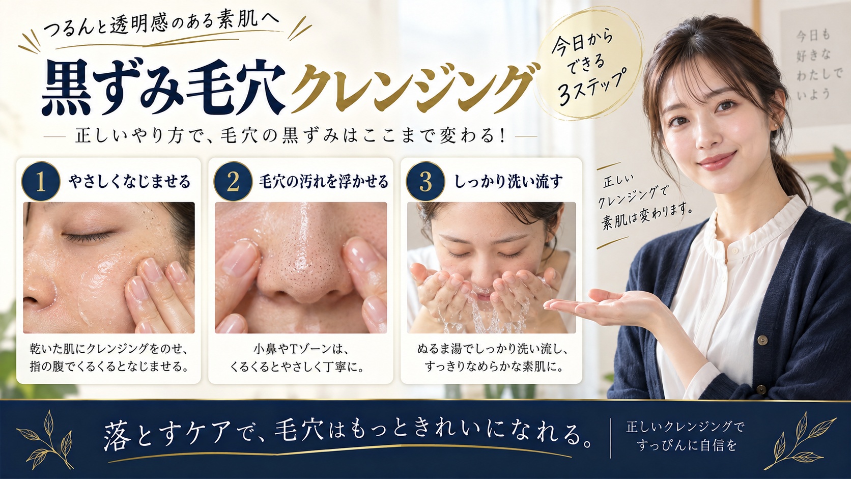黒ずみ毛穴クレンジングのやり方|なじませ時間・乳化・すすぎの目安を解説するBeauty Board