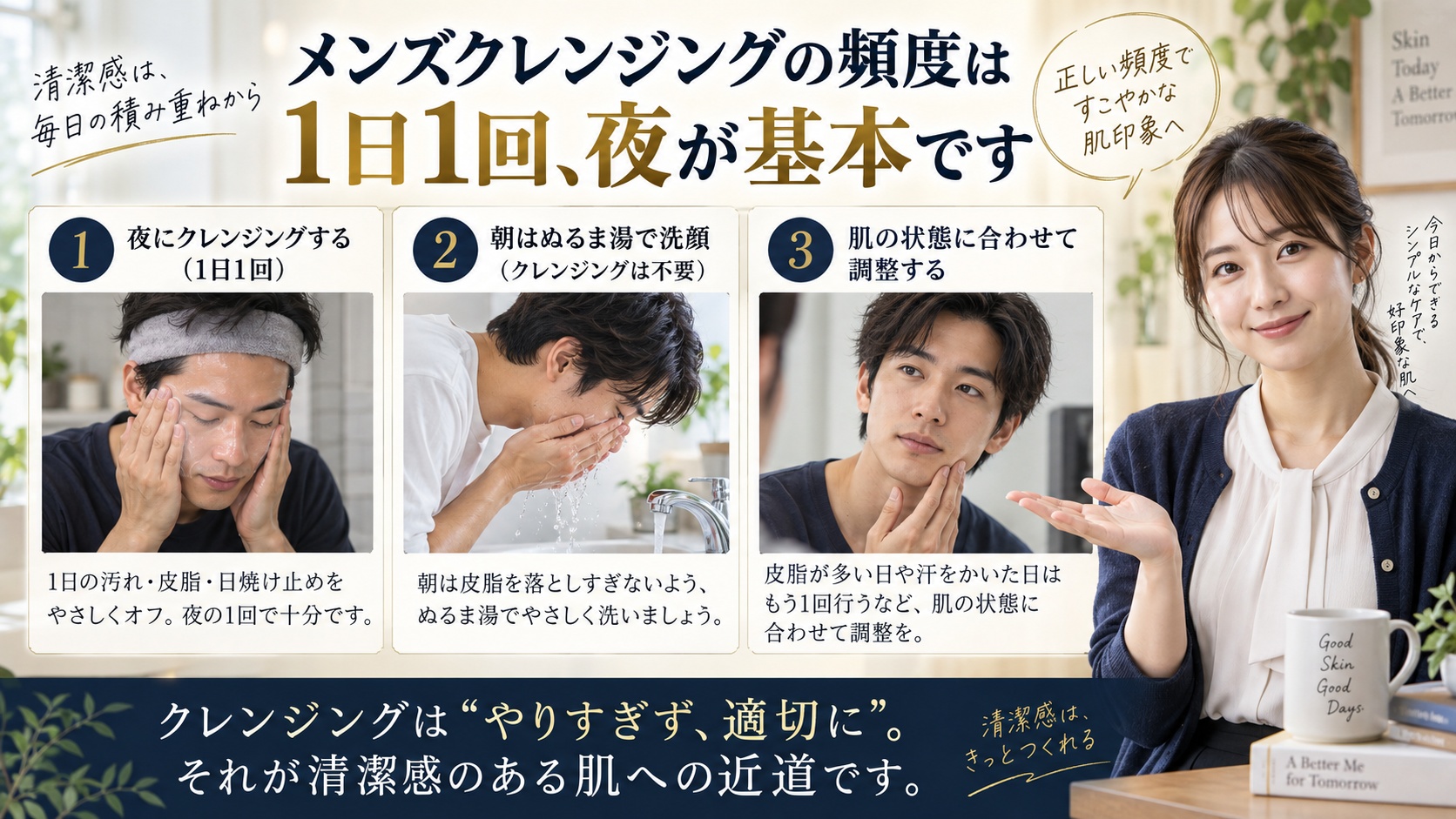 メンズクレンジング頻度とスキンケアを解説するBeauty Board