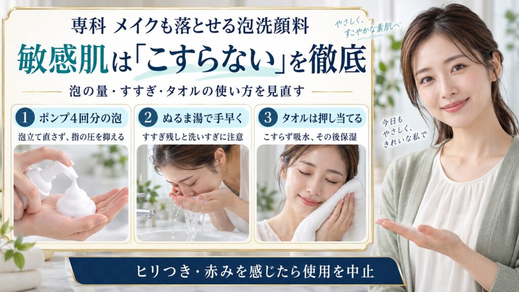 敏感肌は「こすらない」を徹底