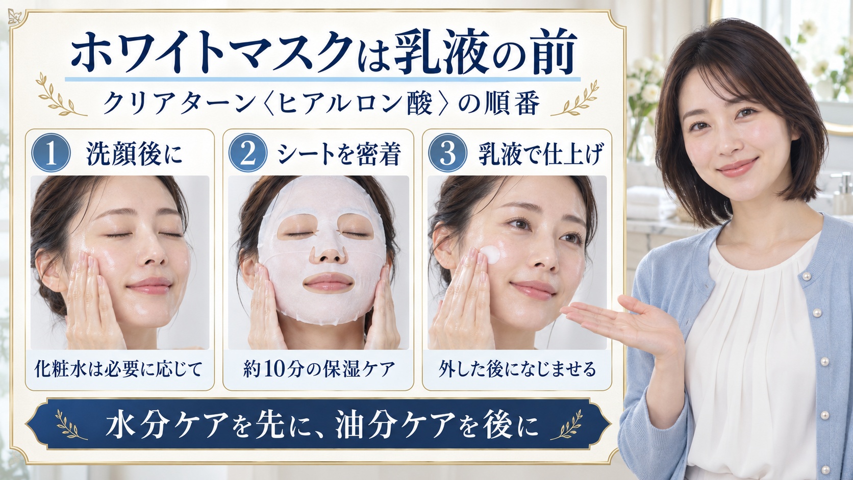 ホワイトマスクは乳液の前