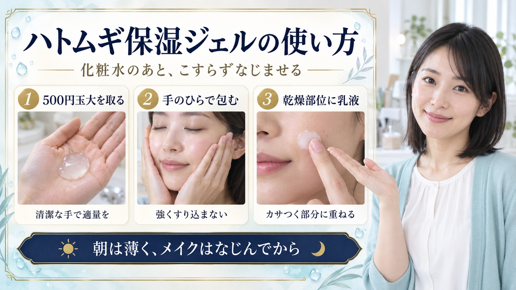 ハトムギ保湿ジェルの使い方