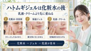 ハトムギジェルは化粧水の後