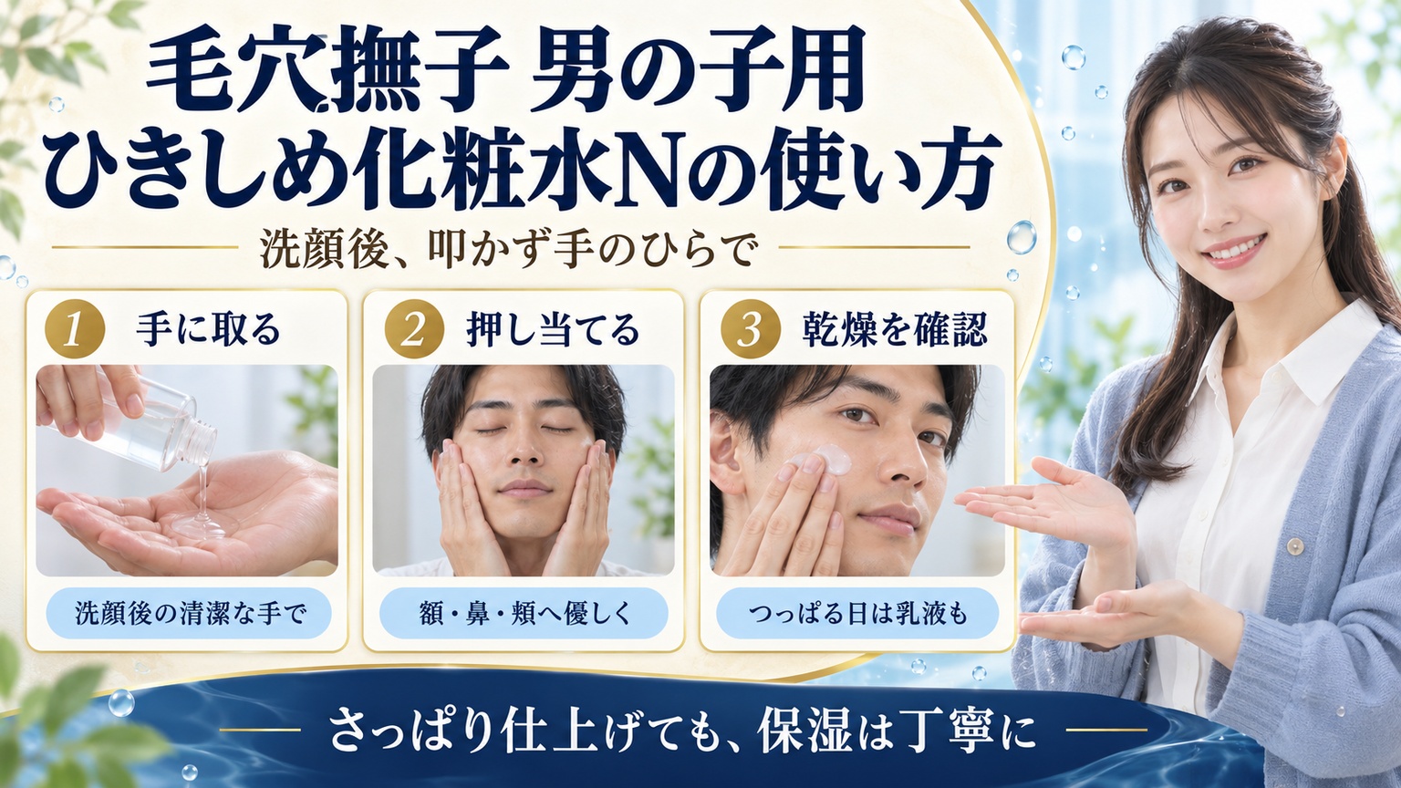 毛穴撫子 男の子用 ひきしめ化粧水Nの使い方