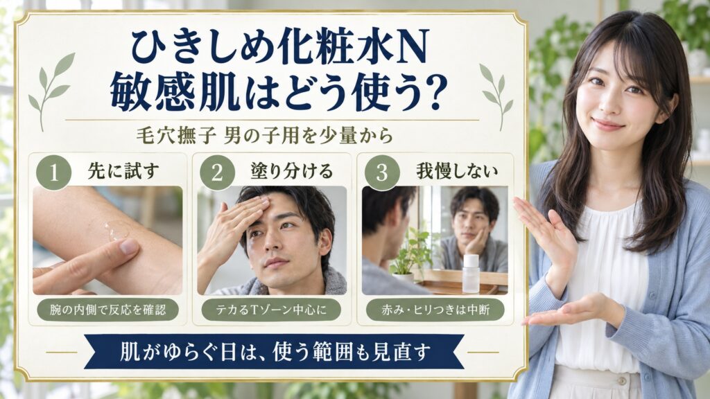 ひきしめ化粧水N 敏感肌はどう使う？