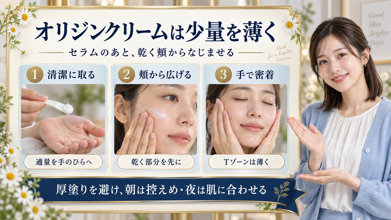 NACIFICオリジンクリーム使い方！セラムと重ねる密閉保湿法