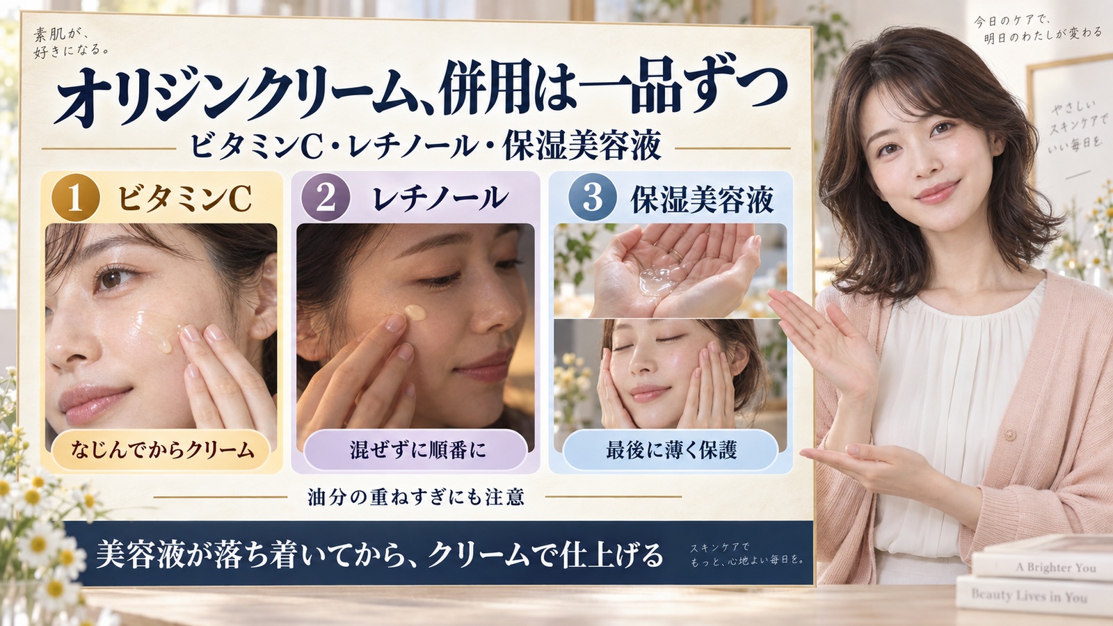 NACIFICオリジンクリーム併用！ビタミンCやレチノールの相性