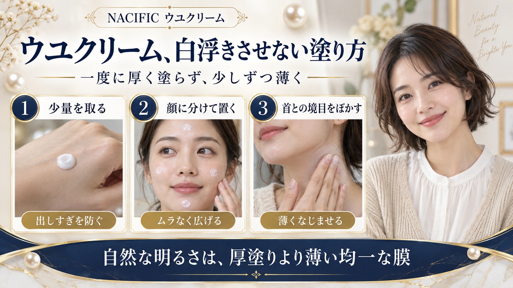 ウユクリーム、白浮きさせない塗り方