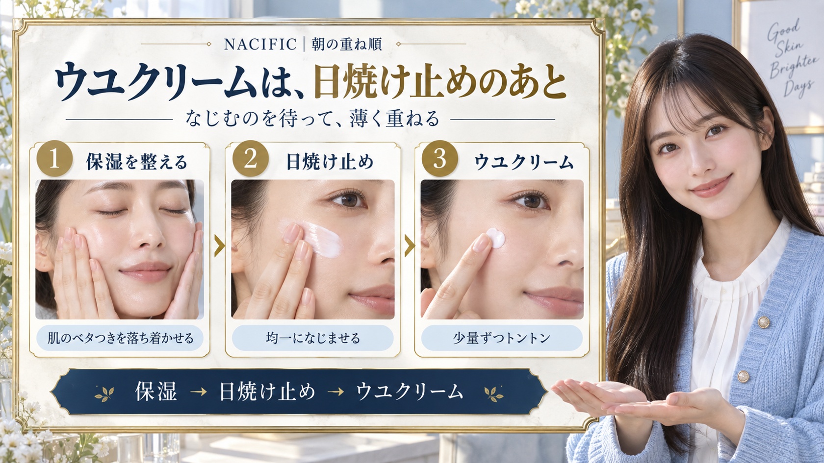 ウユクリームは、日焼け止めのあと