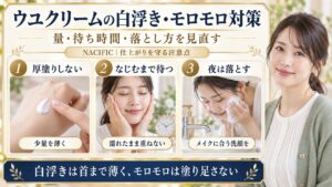 ウユクリームの白浮き・モロモロ対策