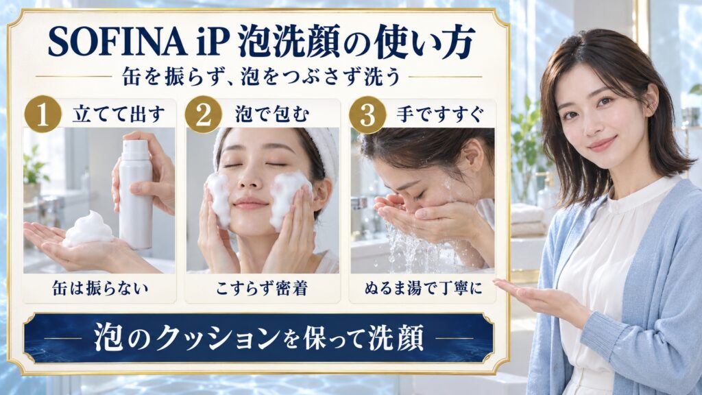 SOFINA iP 泡洗顔の使い方