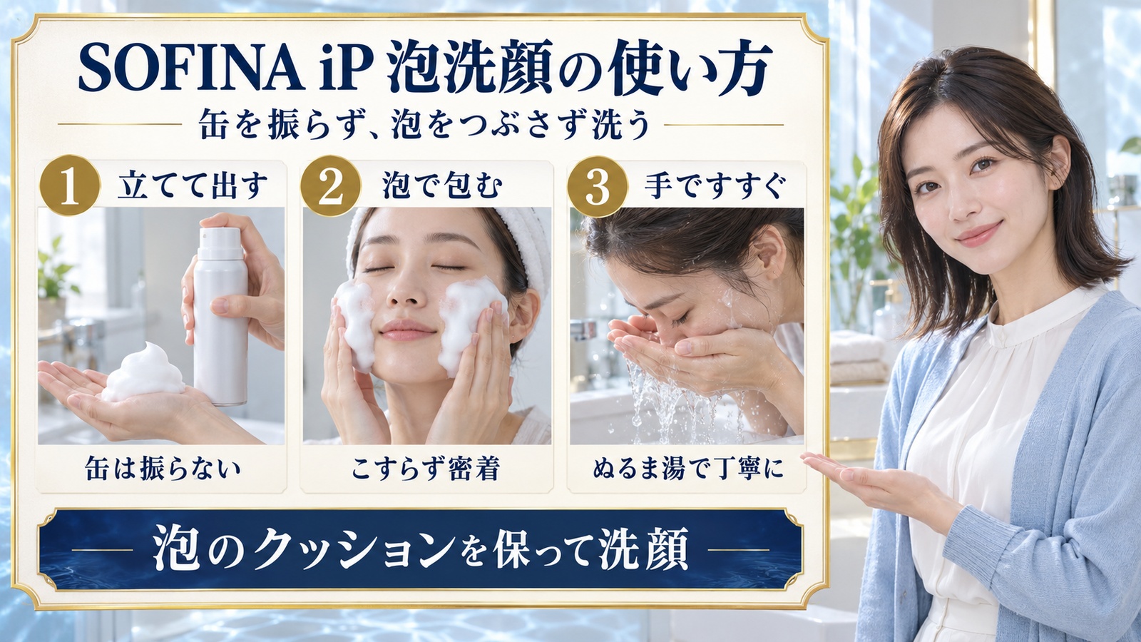SOFINA iP 泡洗顔の使い方