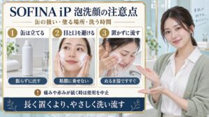 SOFINA iP 泡洗顔の注意点
