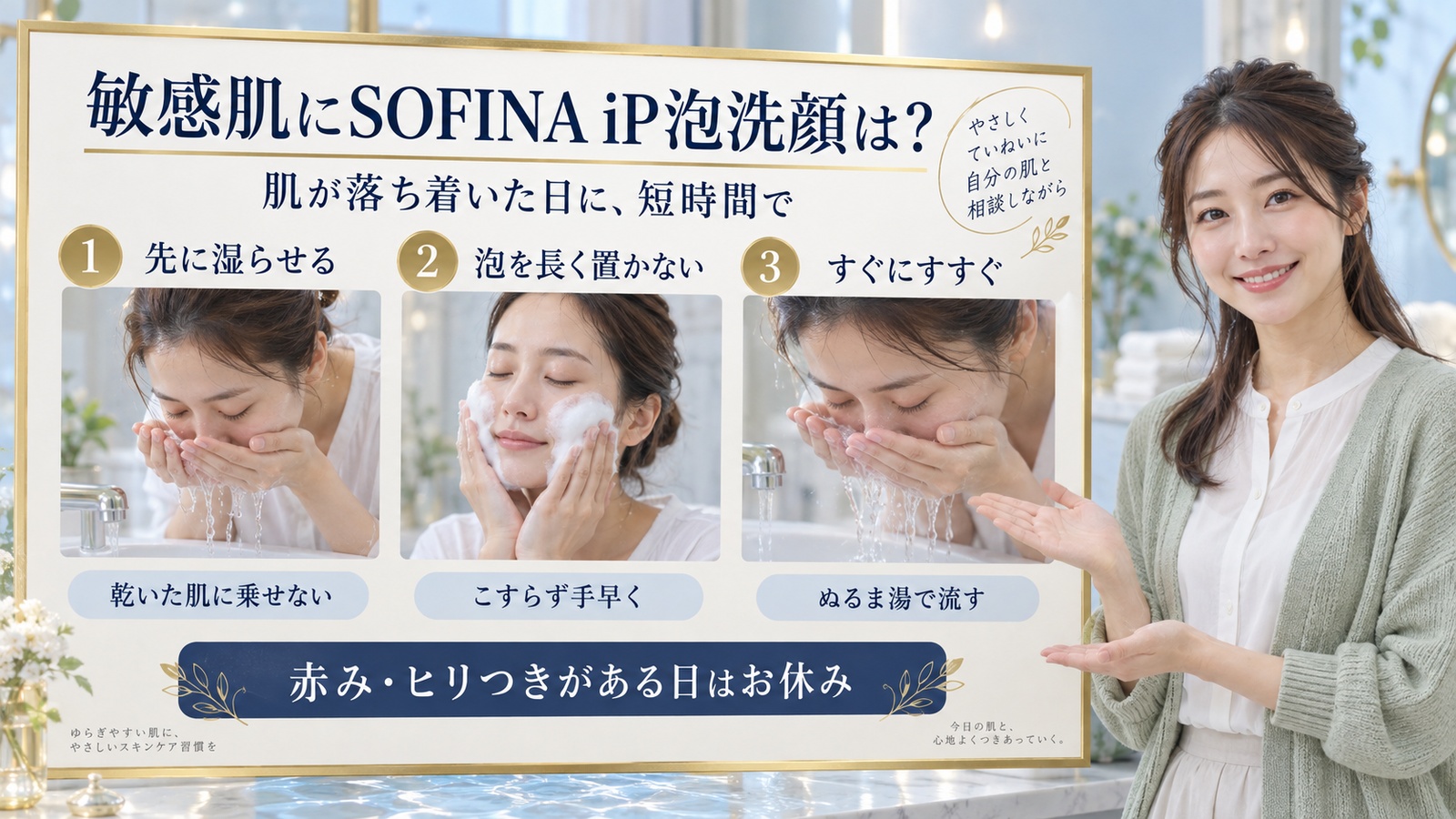 敏感肌にSOFINA iP泡洗顔は？