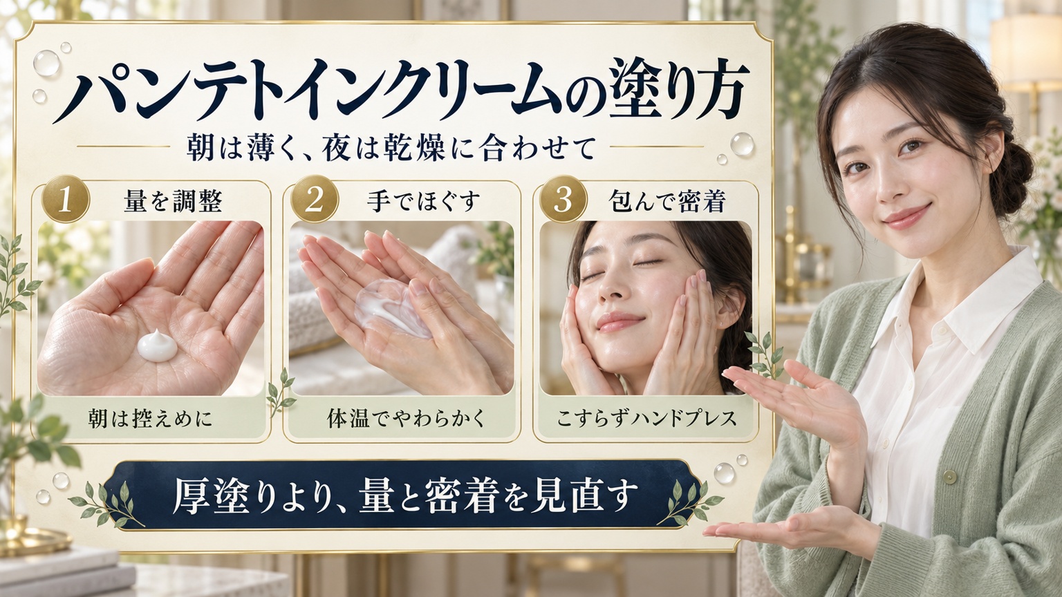 パンテトインクリームの塗り方
