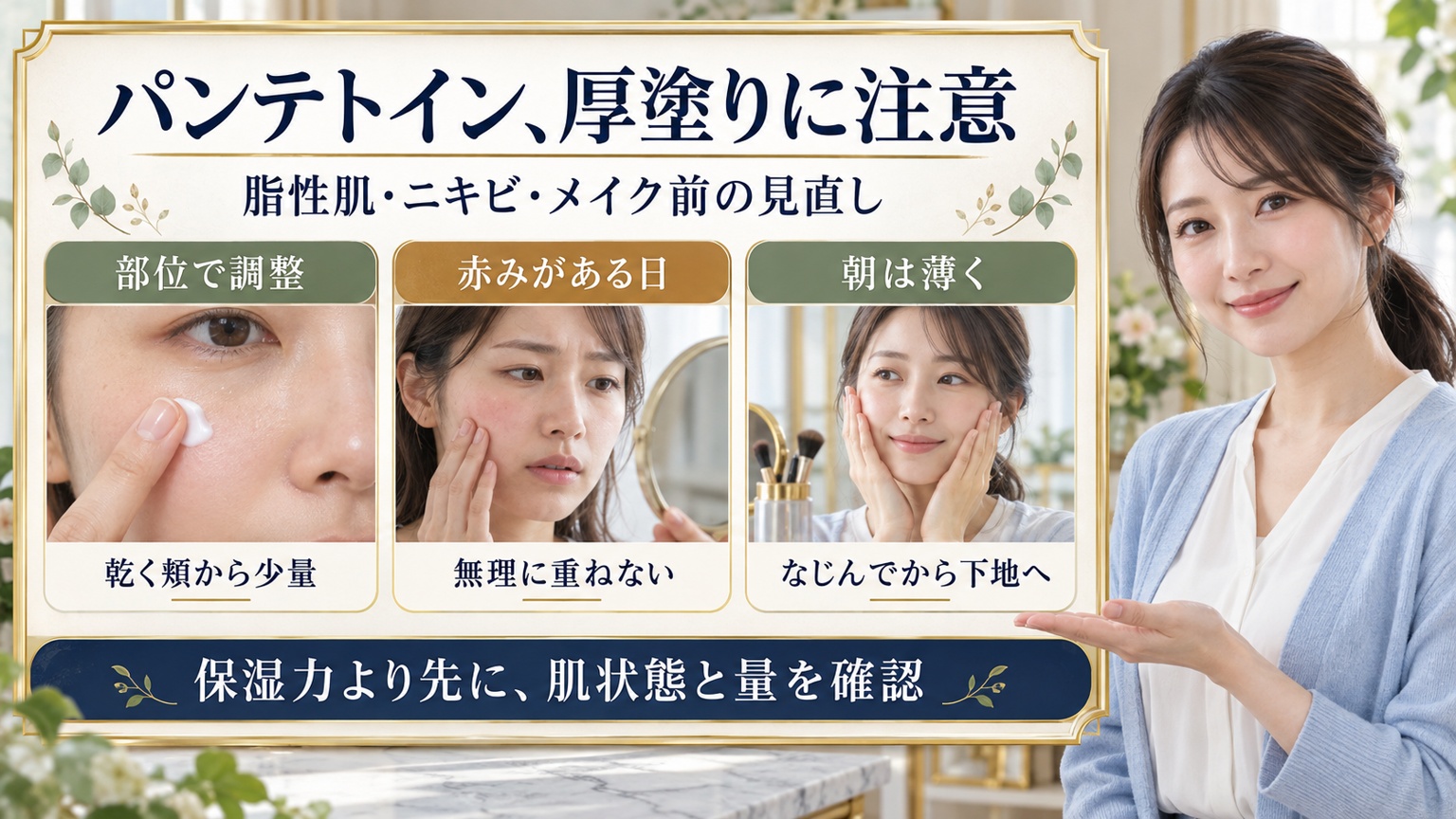 パンテトイン、厚塗りに注意